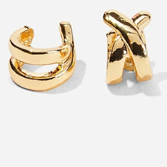 Gold Cross Cuff Earring - Picture 3 of 4